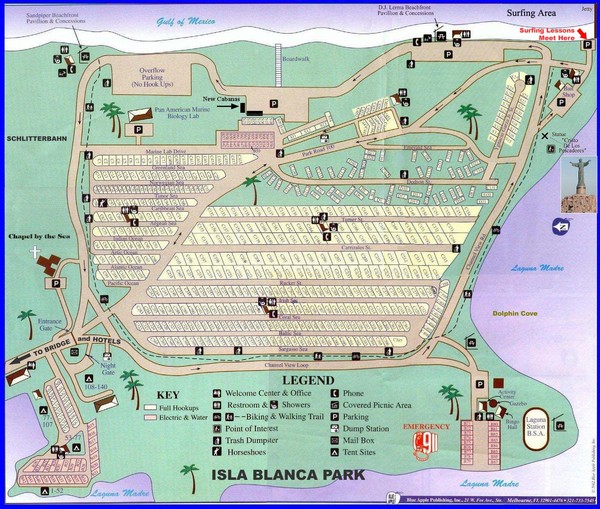 Isla Blanca Beach Park Map