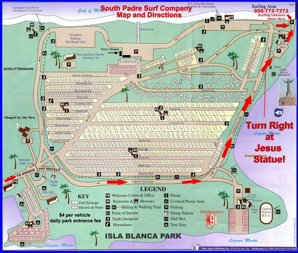 Isla Blanca Park Map