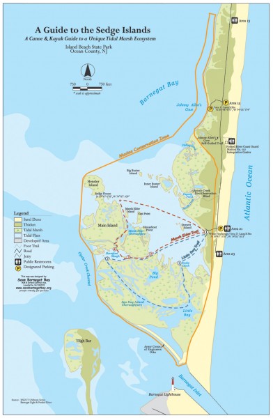 Island Beach State Park Canoe and Kayak map