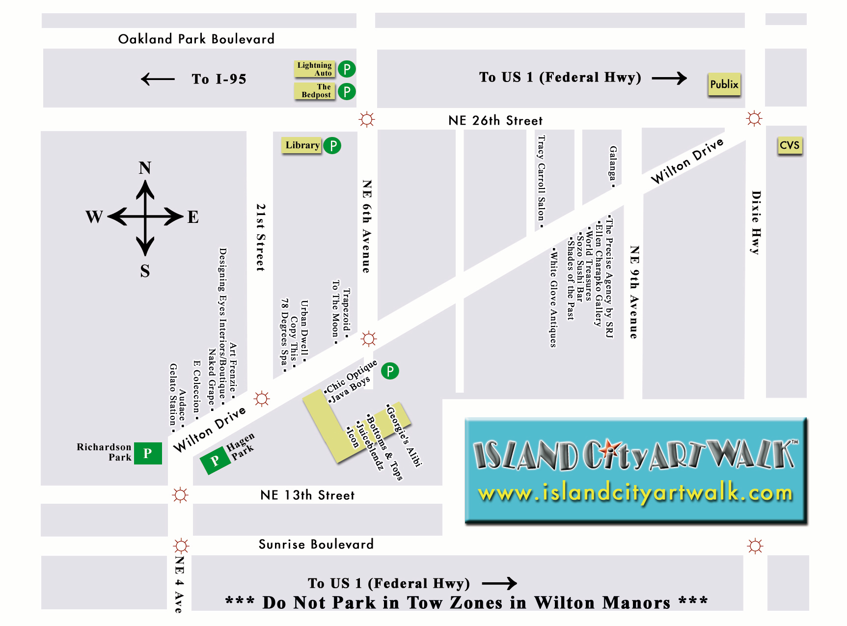 Island City Art Walk Map Wilton Manors FL • mappery