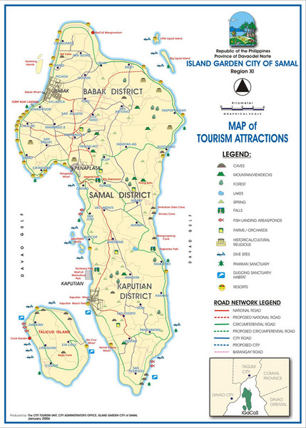 Island Garden City of Samal Tourist Map