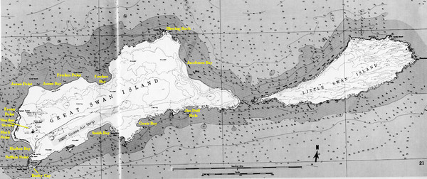 Islas del Cisne, Honduras Map