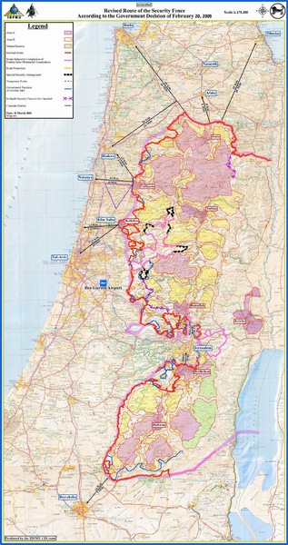 Israel Security Fence Route Map