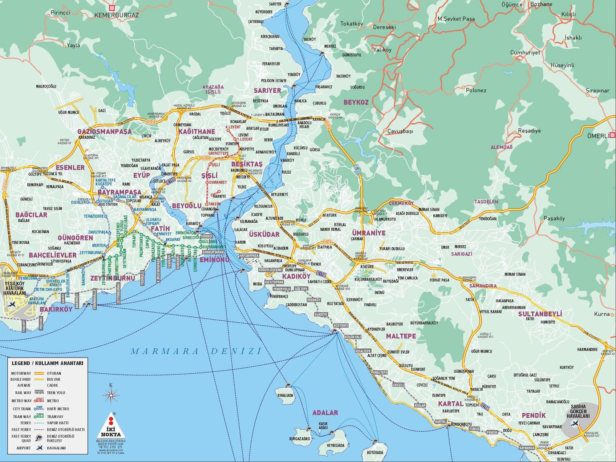 Istanbul Neighborhood Map - Istanbul Turkey • mappery