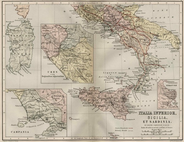 Italy and Sicily Ancient Map