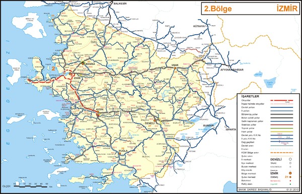 Izmir Region Highways Map