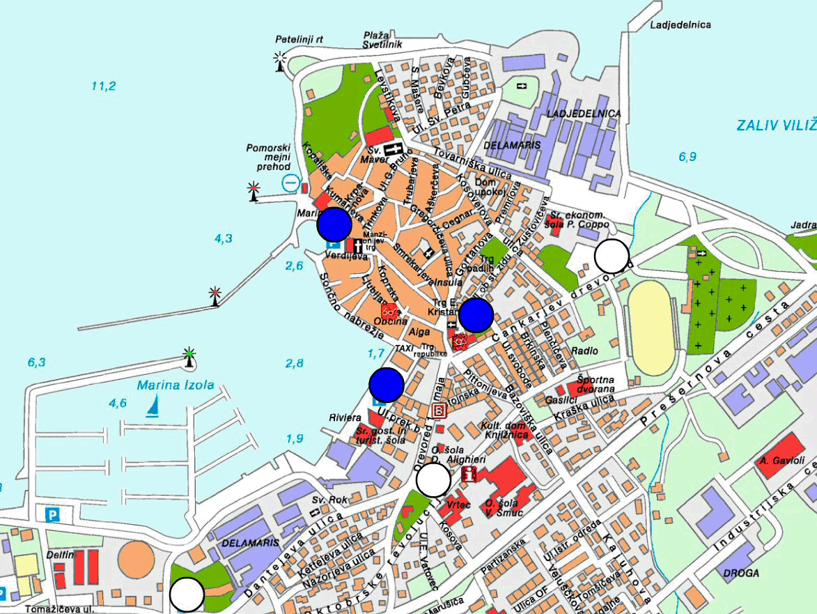 Izola Slovenia Parking map Izola Slovenia • mappery