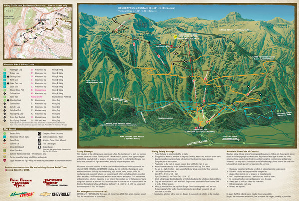 Jackson Hole Summer Mountain Map