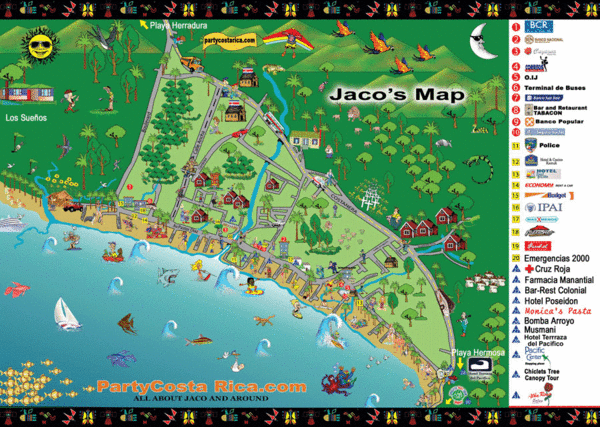 Jaco Tourist Map