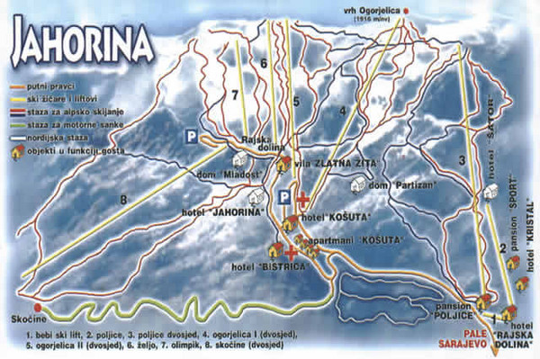 Jahorina Ski Trail Map