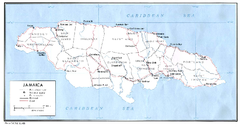 Jamaica (Political) 1968 Map