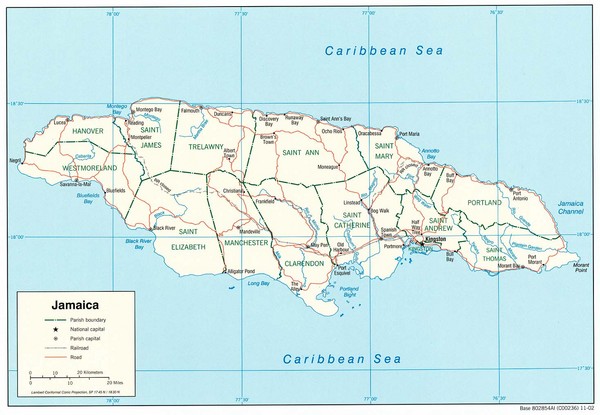 Jamaica Tourist Map