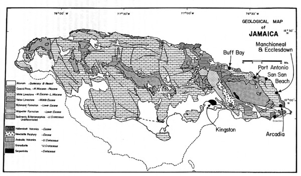 Jamaican geology Map