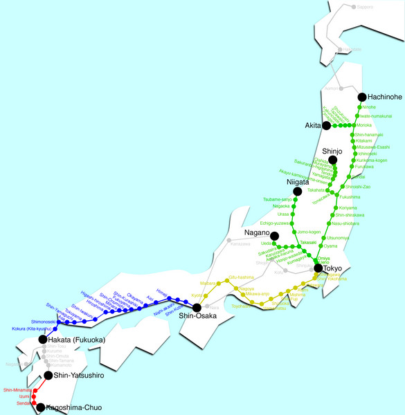 Japan Bullet Train Map