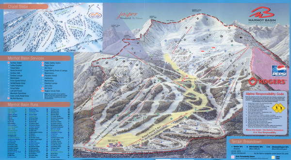 Jasper’s Marmot Basin Ski Trail Map