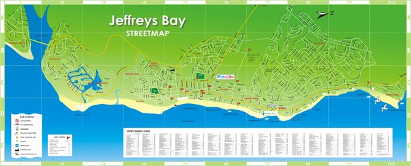Jeffreys Bay Tourist Map