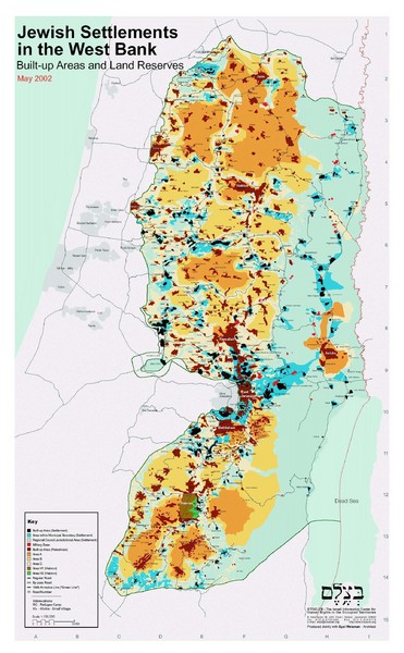 Jewish Settlements in West Bank Map