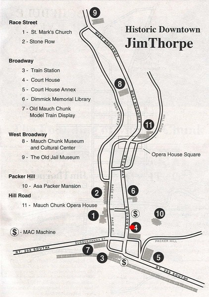 Jim Thorpe Tourist Map - Jim Thorpe PA • mappery