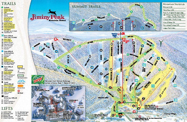 Jiminy Peak Resort Ski Trail Map