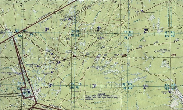 Jordan Iraq boarder Map