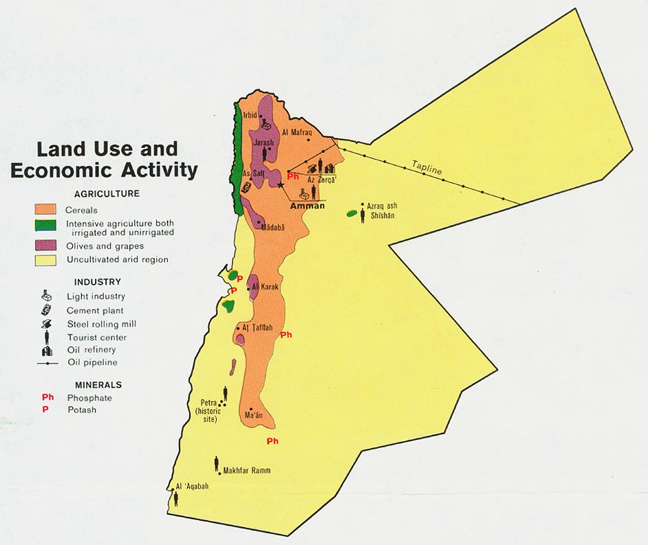 Jordan land use Map • mappery
