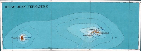 Juan Fernandez Islands Topographic Map