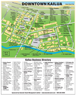 Kailua, Hawaii Tourist Map