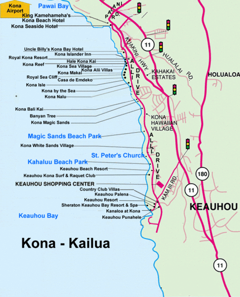 Kailua, Hawaii Tourist Map