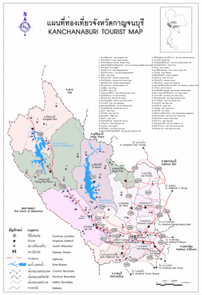 Kanchanaburi Tourist Map