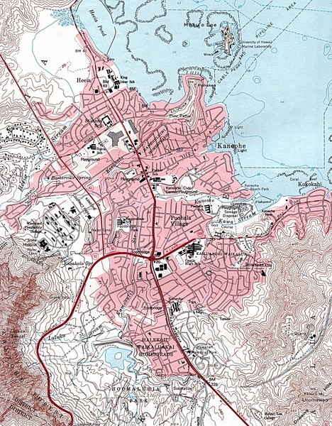 Kaneohe, Hawaii Tourist Map