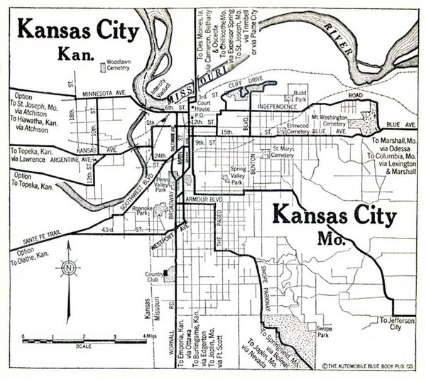Platte City Mo Map Kansas City The Automobile Blue Book 1920 Map - Kansas City Mo • Mappery