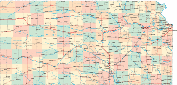 Kansas Road Map