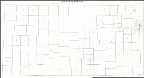 Kansas Zip Code Map - Kansas • mappery