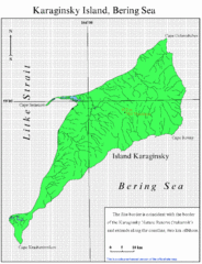 Karaginski Island Map Karaginski Island Map