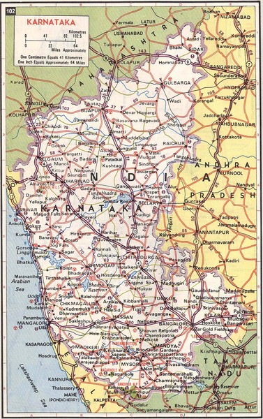 Karnataka India Road Map