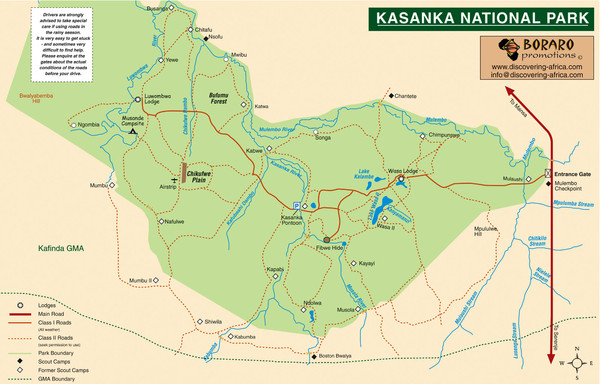 Kasanka National Park Map