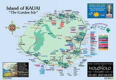 Kauai Island, Hawaii Tourist Map
