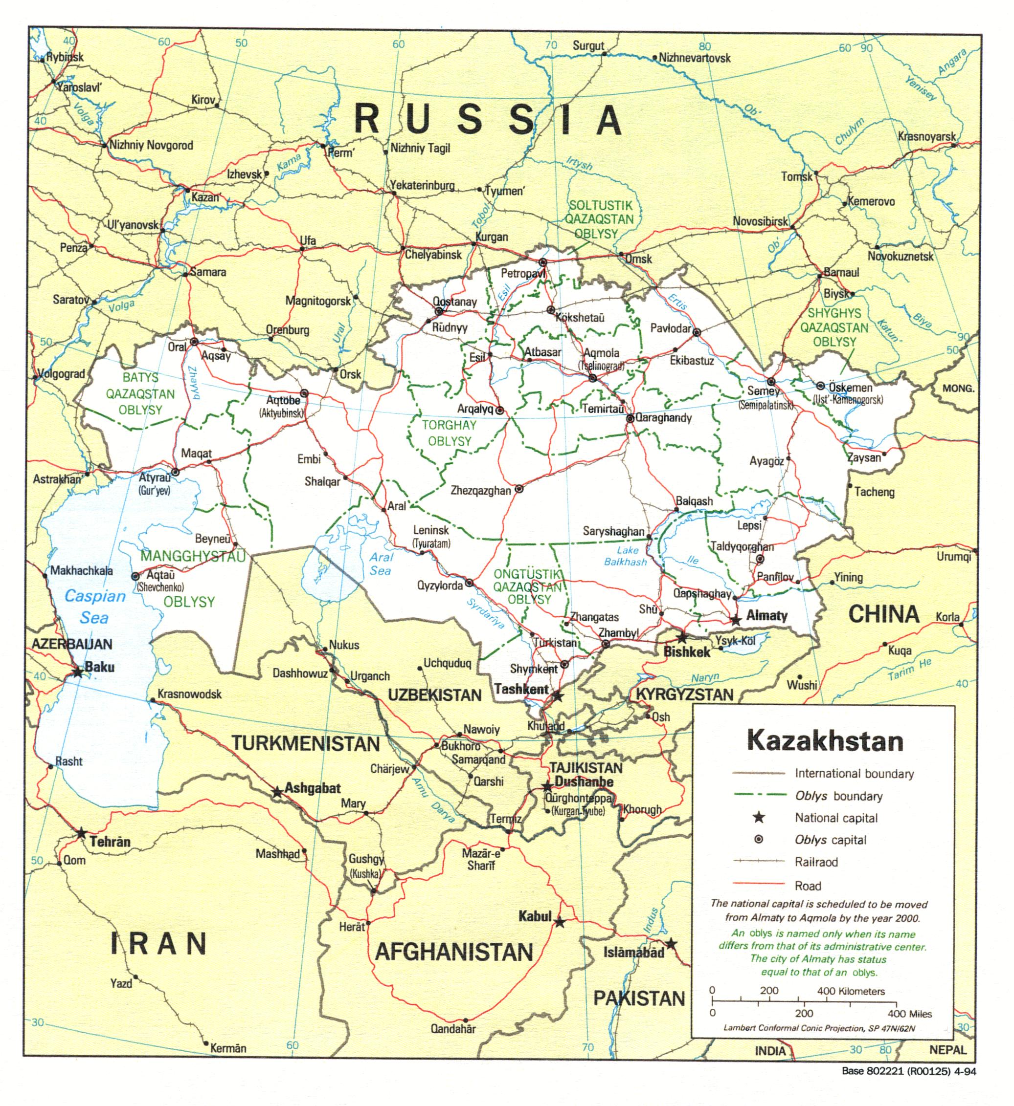 Kazakhstan Map - Kazakhstan • mappery