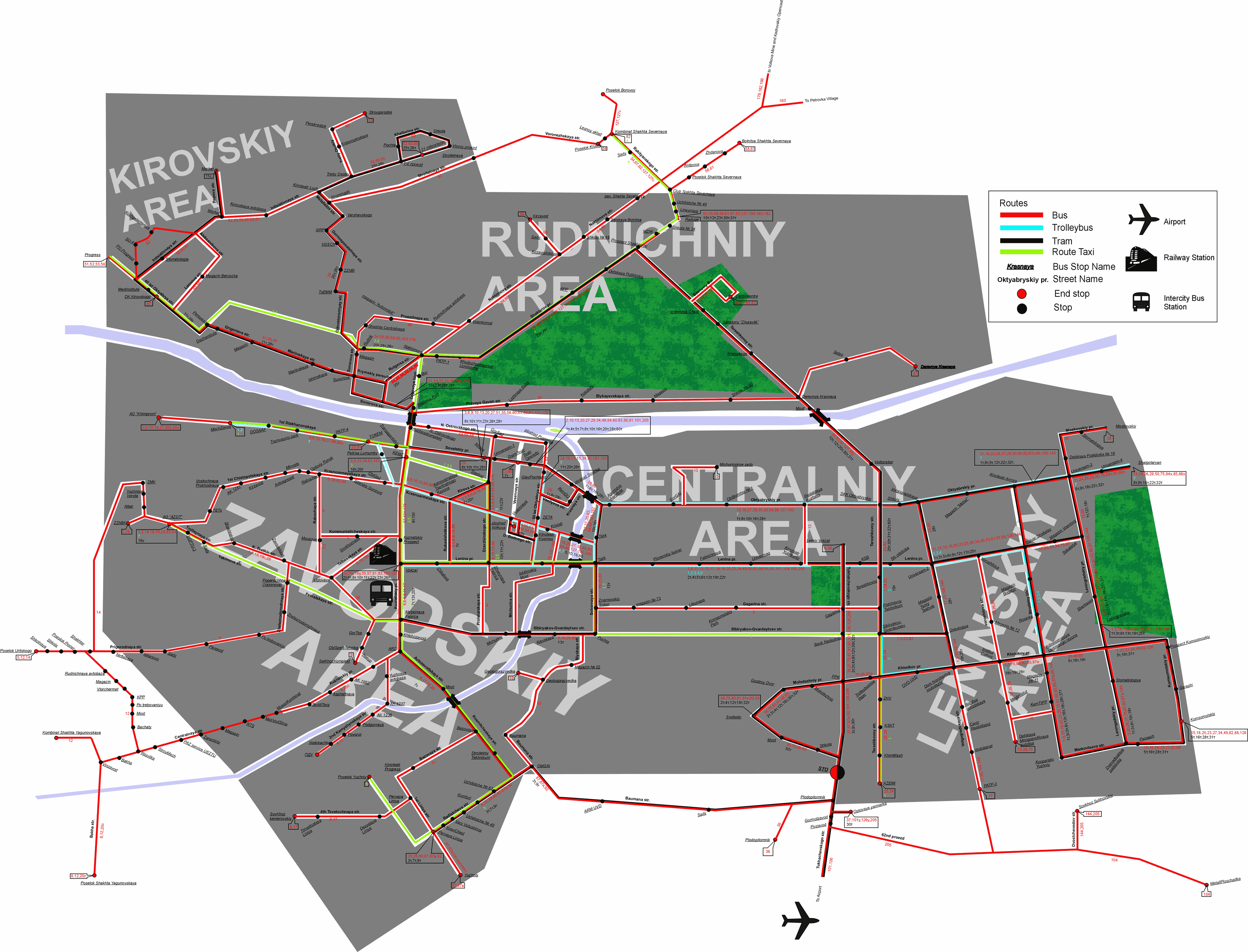 Pdf map Kemerovo Russia