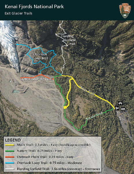 Kenai Fjords National Park Official Trail Map