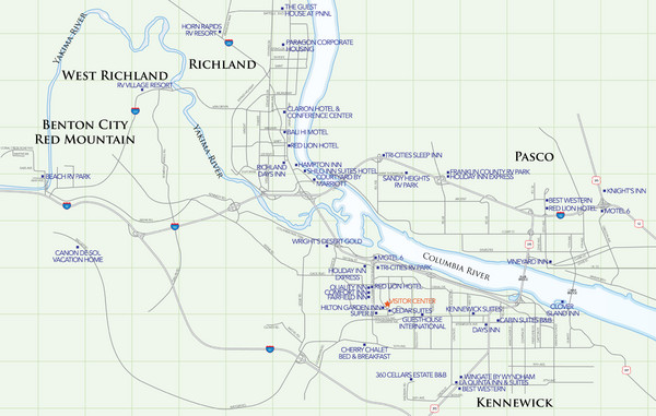 Kennewick Hotel Map