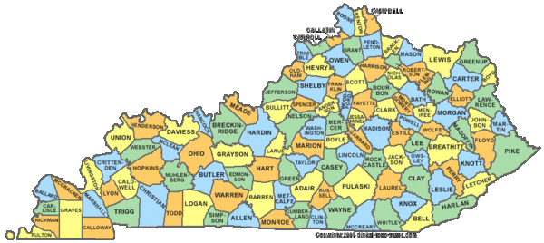 Kentucky Counties Map