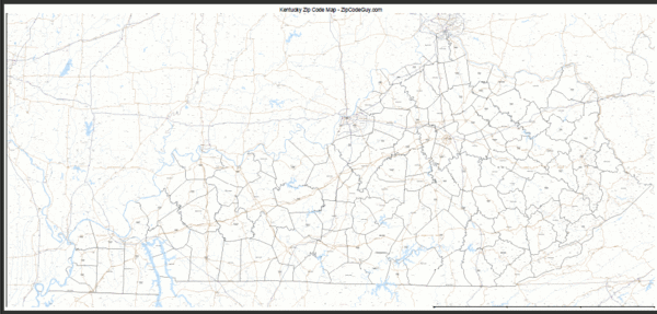 Kentucky Zip Code Map