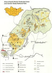 Khan Khentii Strictly Protected Area Map Khan Khentii Strictly Protected Area Map