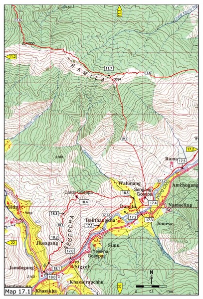 Topographic Map Of Thimphu Khasadrapchu To Thimphu Trail Pt 1 Map - Thimphu • Mappery