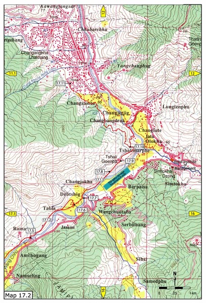 Khasadrapchu to Thimphu trail pt 2 Map