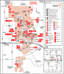 Kickapoo State Park, Illinois Site Map