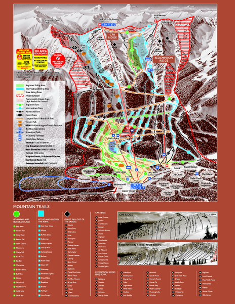 Kicking Horse Resort Ski Trail Map 2008-2009