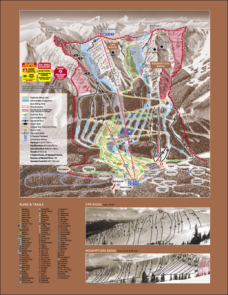 Kicking Horse Ski Trail Map 2007-08