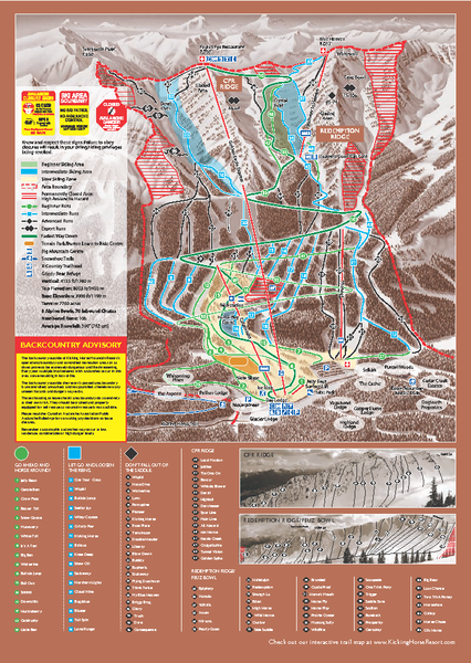 Kicking Horse Ski Trail Map 2009-10